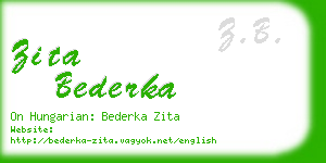 zita bederka business card